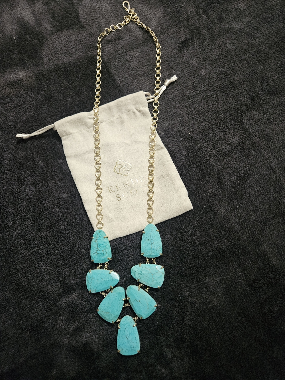 Kendra Scott Harlie Turquoise Necklace - gold hardware